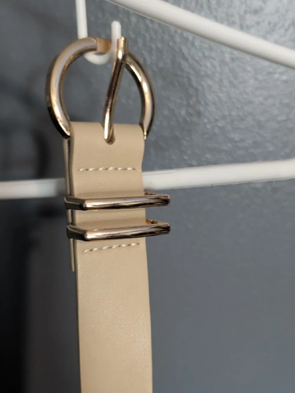 Set Of Two Black and Cream Leather Belts